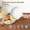 image:imageSENSARTE Nonstick Frying Pan Skillets Swiss Granite Coating Omelette Pans Healthy Cookware Chefs Pans Free of Intentionally Added PFOA 1012 InchWhite