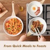 image:imageSENSARTE Nonstick Frying Pan Skillets Swiss Granite Coating Omelette Pans Healthy Cookware Chefs Pans Free of Intentionally Added PFOA 1012 InchWhite