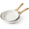 image:imageSENSARTE Nonstick Frying Pan Skillets Swiss Granite Coating Omelette Pans Healthy Cookware Chefs Pans Free of Intentionally Added PFOA 1012 InchWhite