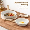 image:imageSENSARTE Nonstick Frying Pan Skillets Swiss Granite Coating Omelette Pans Healthy Cookware Chefs Pans Free of Intentionally Added PFOA 1012 InchWhite