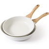 image:imageSENSARTE Nonstick Frying Pan Skillets Swiss Granite Coating Omelette Pans Healthy Cookware Chefs Pans Free of Intentionally Added PFOA 1012 InchWhite