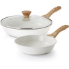 image:imageSENSARTE Nonstick Frying Pan Skillets Swiss Granite Coating Omelette Pans Healthy Cookware Chefs Pans Free of Intentionally Added PFOA 1012 InchWhite
