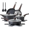 image:imageSENSARTE Ceramic Cookware Sets Pots and Pans Set Non stick 14 Piece Induction Cookware Non toxic Healthy Non Stick Kitchen Cooking Set with Frying Pans Set PFAS PTFE PFOA PFOS FreeClassic Black