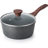 image:imageSENSARTE Ceramic Nonstick Saucepan with Lid 15 Quarts Small Kitchen Cooking Pot with Stay Cool Handle Induction Compatible Ceramic Coating Free of Intentionally Added PTFEPFOAPFAS GreenGray Granite