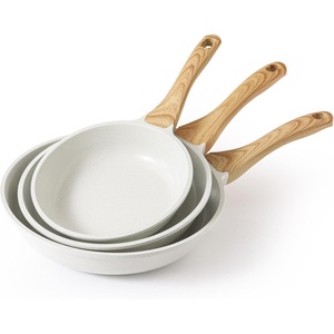 image:imageSENSARTE Nonstick Frying Pan Skillets Swiss Granite Coating Omelette Pans Healthy Cookware Chefs Pans Free of Intentionally Added PFOA 1012 InchWhite