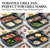 image:imageSENSARTE Nonstick Ceramic Grill Pan with Lid Versatile Square Grilling Pan with Pour Spouts Durable Grill Skillet for All StovesGasElectricInduction Non ToxicPTFEPFASPFOA Free 95 InchGray Granite3 Section