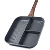 image:imageSENSARTE Nonstick Ceramic Grill Pan with Lid Versatile Square Grilling Pan with Pour Spouts Durable Grill Skillet for All StovesGasElectricInduction Non ToxicPTFEPFASPFOA Free 95 InchGray Granite3 Section