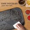 image:imageSENSARTE Nonstick Ceramic Grill Pan with Lid Versatile Square Grilling Pan with Pour Spouts Durable Grill Skillet for All StovesGasElectricInduction Non ToxicPTFEPFASPFOA Free 95 InchClassic Black