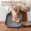 image:imageSENSARTE Nonstick Ceramic Grill Pan with Lid Versatile Square Grilling Pan with Pour Spouts Durable Grill Skillet for All StovesGasElectricInduction Non ToxicPTFEPFASPFOA Free 95 InchGray Granite