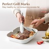 image:imageSENSARTE Nonstick Ceramic Grill Pan with Lid Versatile Square Grilling Pan with Pour Spouts Durable Grill Skillet for All StovesGasElectricInduction Non ToxicPTFEPFASPFOA Free 95 InchWhite Ceramic
