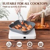 image:imageSENSARTE Nonstick Ceramic Grill Pan with Lid Versatile Square Grilling Pan with Pour Spouts Durable Grill Skillet for All StovesGasElectricInduction Non ToxicPTFEPFASPFOA Free 95 InchGray Granite