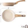 image:imageSENSARTE Nonstick Frying Pan Skillet Egg pan Omelette Pan Healthy Cookware Chefs Pan PFOA Free 95 Inch TaupeCeramic Taupe