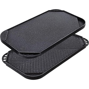 image:imageSENSARTE Nonstick Ceramic Grill Pan with Lid Versatile Square Grilling Pan with Pour Spouts Durable Grill Skillet for All StovesGasElectricInduction Non ToxicPTFEPFASPFOA Free 95 InchClassic Black