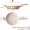image:imageSENSARTE Ceramic Nonstick Frying Pan Skillet with Lid 12 Inch Large Deep Frying Pan 5 QT Saute Pan Induction Pan Healthy Non Toxic Cooking Pan with Helper Handle PFOA PFAS PTFE FreeCeramic Taupe