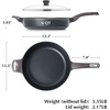 image:imageSENSARTE Ceramic Nonstick Frying Pan Skillet with Lid 12 Inch Large Deep Frying Pan 5 QT Saute Pan Induction Pan Healthy Non Toxic Cooking Pan with Helper Handle PFOA PFAS PTFE FreeClassic Black