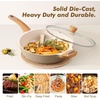 image:imageSENSARTE Ceramic Nonstick Frying Pan Skillet with Lid 12 Inch Large Deep Frying Pan 5 QT Saute Pan Induction Pan Healthy Non Toxic Cooking Pan with Helper Handle PFOA PFAS PTFE FreeCeramic Taupe