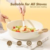 image:imageSENSARTE Ceramic Nonstick Frying Pan Skillet with Lid 12 Inch Large Deep Frying Pan 5 QT Saute Pan Induction Pan Healthy Non Toxic Cooking Pan with Helper Handle PFOA PFAS PTFE FreeWhite