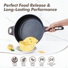 image:imageSENSARTE Ceramic Nonstick Frying Pan Skillet with Lid 12 Inch Large Deep Frying Pan 5 QT Saute Pan Induction Pan Healthy Non Toxic Cooking Pan with Helper Handle PFOA PFAS PTFE FreeClassic Black