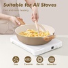 image:imageSENSARTE Ceramic Nonstick Frying Pan Skillet with Lid 12 Inch Large Deep Frying Pan 5 QT Saute Pan Induction Pan Healthy Non Toxic Cooking Pan with Helper Handle PFOA PFAS PTFE FreeTaupe