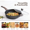 image:imageSENSARTE Ceramic Nonstick Frying Pan Skillet with Lid 12 Inch Large Deep Frying Pan 5 QT Saute Pan Induction Pan Healthy Non Toxic Cooking Pan with Helper Handle PFOA PFAS PTFE FreeClassic Black