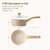 image:imageSENSARTE Ceramic Nonstick Sauce Pan with Lid 15 Quart Small Saucepan Cooking Pot with Stay Cool Handle Non toxic Kitchen Sauce Pot Non stick Saucier Pan Induction Pot PFOA PTFE PFAS PFOA FreeCeramic Taupe