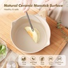 image:imageSENSARTE Ceramic Nonstick Sauce Pan with Lid 15 Quart Small Saucepan Cooking Pot with Stay Cool Handle Non toxic Kitchen Sauce Pot Non stick Saucier Pan Induction Pot PFOA PTFE PFAS PFOA FreeCeramic Taupe
