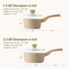 image:imageSENSARTE Ceramic Nonstick Sauce Pan with Lid 15 Quart Small Saucepan Cooking Pot with Stay Cool Handle Non toxic Kitchen Sauce Pot Non stick Saucier Pan Induction Pot PFOA PTFE PFAS PFOA FreeCeramic Taupe