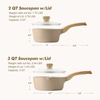 image:imageSENSARTE Ceramic Nonstick Sauce Pan with Lid 15 Quart Small Saucepan Cooking Pot with Stay Cool Handle Non toxic Kitchen Sauce Pot Non stick Saucier Pan Induction Pot PFOA PTFE PFAS PFOA FreeCeramic Taupe