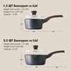 image:imageSENSARTE Ceramic Nonstick Sauce Pan with Lid 15 Quart Small Saucepan Cooking Pot with Stay Cool Handle Non toxic Kitchen Sauce Pot Non stick Saucier Pan Induction Pot PFOA PTFE PFAS PFOA FreeClassic Black