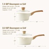 image:imageSENSARTE Ceramic Nonstick Sauce Pan with Lid 15 Quart Small Saucepan Cooking Pot with Stay Cool Handle Non toxic Kitchen Sauce Pot Non stick Saucier Pan Induction Pot PFOA PTFE PFAS PFOA FreeCeramic White