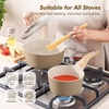 image:imageSENSARTE Ceramic Nonstick Sauce Pan with Lid 15 Quart Small Saucepan Cooking Pot with Stay Cool Handle Non toxic Kitchen Sauce Pot Non stick Saucier Pan Induction Pot PFOA PTFE PFAS PFOA FreeCeramic Taupe