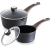 image:imageSENSARTE Ceramic Nonstick Sauce Pan with Lid 15 Quart Small Saucepan Cooking Pot with Stay Cool Handle Non toxic Kitchen Sauce Pot Non stick Saucier Pan Induction Pot PFOA PTFE PFAS PFOA FreeClassic Black