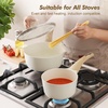 image:imageSENSARTE Ceramic Nonstick Sauce Pan with Lid 15 Quart Small Saucepan Cooking Pot with Stay Cool Handle Non toxic Kitchen Sauce Pot Non stick Saucier Pan Induction Pot PFOA PTFE PFAS PFOA FreeCeramic White