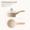 image:imageSENSARTE Ceramic Nonstick Sauce Pan with Lid 15 Quart Small Saucepan Cooking Pot with Stay Cool Handle Non toxic Kitchen Sauce Pot Non stick Saucier Pan Induction Pot PFOA PTFE PFAS PFOA FreeCeramic Taupe