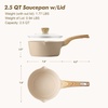 image:imageSENSARTE Ceramic Nonstick Sauce Pan with Lid 15 Quart Small Saucepan Cooking Pot with Stay Cool Handle Non toxic Kitchen Sauce Pot Non stick Saucier Pan Induction Pot PFOA PTFE PFAS PFOA FreeCeramic Taupe