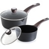 image:imageSENSARTE Ceramic Nonstick Sauce Pan with Lid 15 Quart Small Saucepan Cooking Pot with Stay Cool Handle Non toxic Kitchen Sauce Pot Non stick Saucier Pan Induction Pot PFOA PTFE PFAS PFOA FreeClassic Black