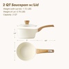 image:imageSENSARTE Ceramic Nonstick Sauce Pan with Lid 15 Quart Small Saucepan Cooking Pot with Stay Cool Handle Non toxic Kitchen Sauce Pot Non stick Saucier Pan Induction Pot PFOA PTFE PFAS PFOA FreeCeramic White