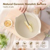 image:imageSENSARTE Ceramic Nonstick Sauce Pan with Lid 15 Quart Small Saucepan Cooking Pot with Stay Cool Handle Non toxic Kitchen Sauce Pot Non stick Saucier Pan Induction Pot PFOA PTFE PFAS PFOA FreeCeramic White