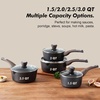 image:imageSENSARTE Ceramic Nonstick Sauce Pan with Lid 15 Quart Small Saucepan Cooking Pot with Stay Cool Handle Non toxic Kitchen Sauce Pot Non stick Saucier Pan Induction Pot PFOA PTFE PFAS PFOA FreeClassic Black