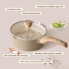 image:imageSENSARTE Ceramic Nonstick Sauce Pan with Lid 15 Quart Small Saucepan Cooking Pot with Stay Cool Handle Non toxic Kitchen Sauce Pot Non stick Saucier Pan Induction Pot PFOA PTFE PFAS PFOA FreeCeramic Taupe