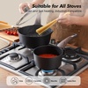 image:imageSENSARTE Ceramic Nonstick Sauce Pan with Lid 15 Quart Small Saucepan Cooking Pot with Stay Cool Handle Non toxic Kitchen Sauce Pot Non stick Saucier Pan Induction Pot PFOA PTFE PFAS PFOA FreeClassic Black