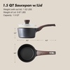 image:imageSENSARTE Ceramic Nonstick Sauce Pan with Lid 15 Quart Small Saucepan Cooking Pot with Stay Cool Handle Non toxic Kitchen Sauce Pot Non stick Saucier Pan Induction Pot PFOA PTFE PFAS PFOA FreeClassic Black
