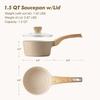 image:imageSENSARTE Ceramic Nonstick Sauce Pan with Lid 15 Quart Small Saucepan Cooking Pot with Stay Cool Handle Non toxic Kitchen Sauce Pot Non stick Saucier Pan Induction Pot PFOA PTFE PFAS PFOA FreeCeramic Taupe