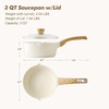 image:imageSENSARTE Ceramic Nonstick Sauce Pan with Lid 15 Quart Small Saucepan Cooking Pot with Stay Cool Handle Non toxic Kitchen Sauce Pot Non stick Saucier Pan Induction Pot PFOA PTFE PFAS PFOA FreeCeramic White