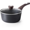 image:imageSENSARTE Ceramic Nonstick Sauce Pan with Lid 15 Quart Small Saucepan Cooking Pot with Stay Cool Handle Non toxic Kitchen Sauce Pot Non stick Saucier Pan Induction Pot PFOA PTFE PFAS PFOA FreeClassic Black