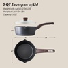 image:imageSENSARTE Ceramic Nonstick Sauce Pan with Lid 15 Quart Small Saucepan Cooking Pot with Stay Cool Handle Non toxic Kitchen Sauce Pot Non stick Saucier Pan Induction Pot PFOA PTFE PFAS PFOA FreeClassic Black