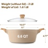 image:imageSENSARTE Ceramic Nonstick Stock Pot with Lid 4566 QT Soup Pot Set Casserole Pot Nontoxic Healthy Pasta Pot Large Cooking Pot Stew Pot Induction Compatible PFOA PFAS PTFE Free WhiteCeramic Taupe