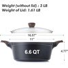 image:imageSENSARTE Ceramic Nonstick Stock Pot with Lid 4566 QT Soup Pot Set Casserole Pot Nontoxic Healthy Pasta Pot Large Cooking Pot Stew Pot Induction Compatible PFOA PFAS PTFE Free WhiteClassic Black