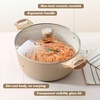 image:imageSENSARTE Ceramic Nonstick Stock Pot with Lid 4566 QT Soup Pot Set Casserole Pot Nontoxic Healthy Pasta Pot Large Cooking Pot Stew Pot Induction Compatible PFOA PFAS PTFE Free WhiteCeramic Taupe