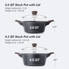 image:imageSENSARTE Ceramic Nonstick Stock Pot with Lid 4566 QT Soup Pot Set Casserole Pot Nontoxic Healthy Pasta Pot Large Cooking Pot Stew Pot Induction Compatible PFOA PFAS PTFE Free WhiteClassic Black